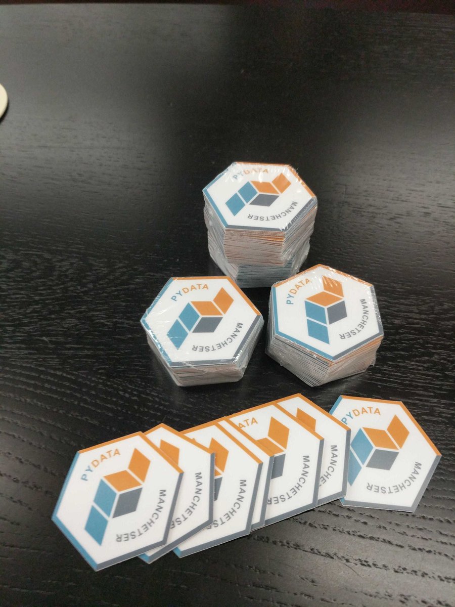 PyDataMCR's tweet photo. Got some #PyDataMCR Hex stickers!
What's better, they are built to the @RLadiesMCR Sticker guide at https://t.co/16Hw9GiIvq so they tile correctly!
We have also forked the repo for @PyData use at https://t.co/Ez3NILojRc
@RLadiesGlobal https://t.co/e9ESK1HfQC