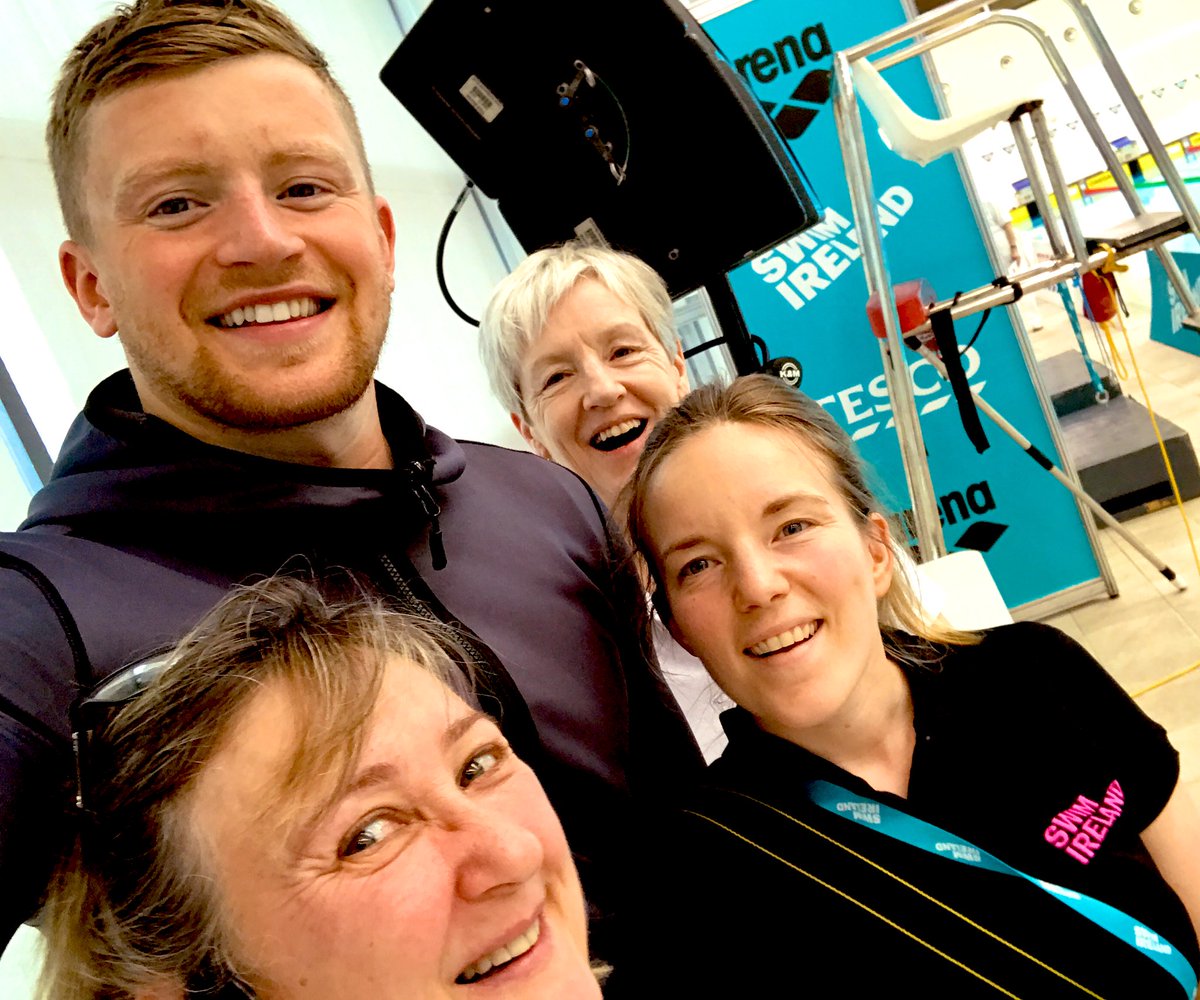 Thestonefox's tweet photo. So this is my new job: Comms Exec for @swimireland But first 👇 some chats with bonafide swimming GOAT #AdamPeaty 👈 Such a legend to all the fans at #McCullagh this weekend https://t.co/Kipc1twOhK