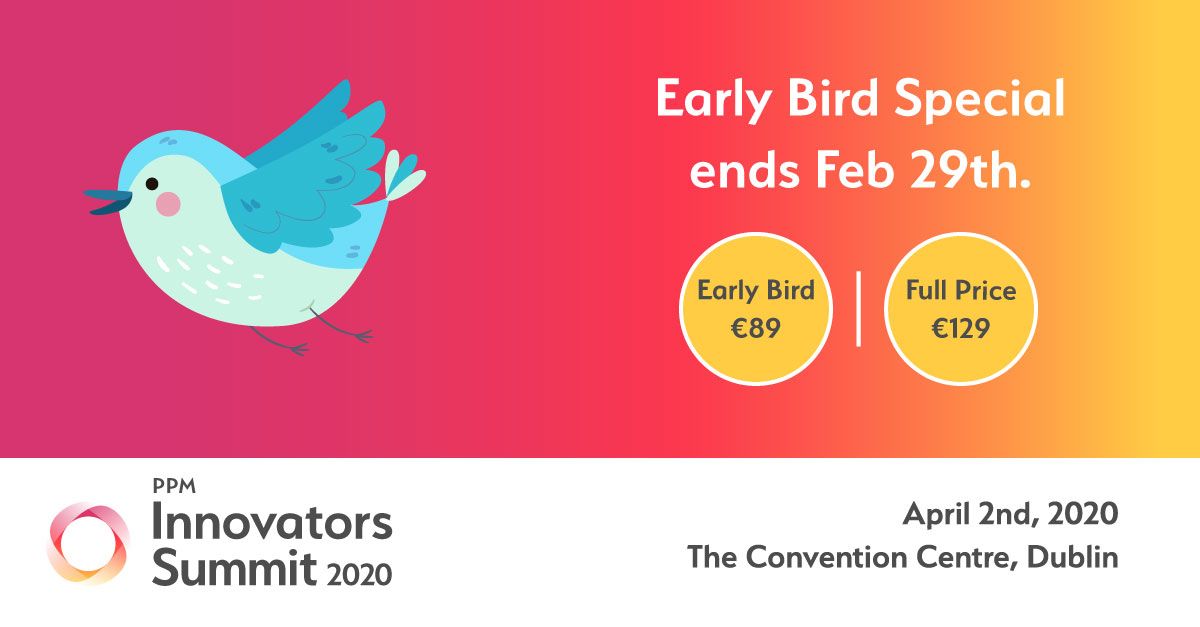 PPMInnovators's tweet photo. Just over a week left to go until our Early Bird Offer expires. Save €40 until the 29th of Feb. Reserve your place now  https://t.co/Pyit8k2svx #ppminnovators #ppmconference #irishconference https://t.co/XzQz7I01o3