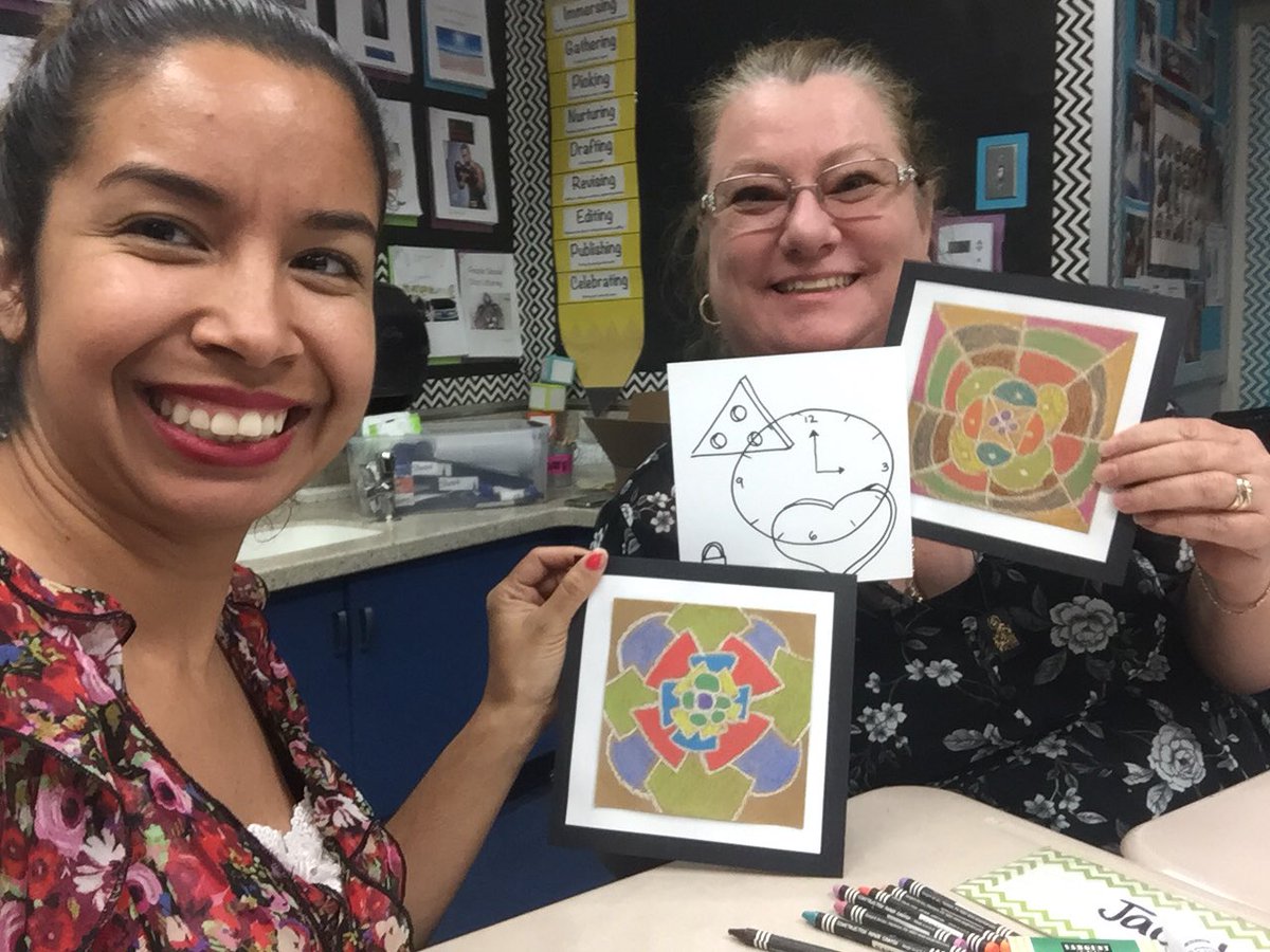 403aula's tweet photo. Here’s my wonderful mentor @mrsvalencia201 with me last night at one of the sessions provided by FSD’s Induction program. #art #greatwaytoendthenight https://t.co/vODYGx1ZRb