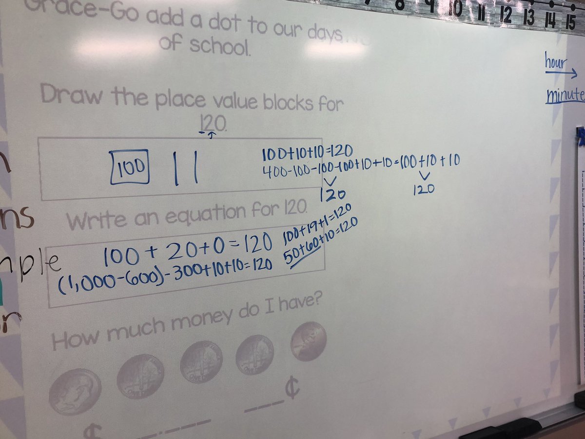 SarHerring's tweet photo. 120th day equations the first graders came up with! #harrisonfirstgrade #wcsmission #120day https://t.co/7k9Tx8dWFJ