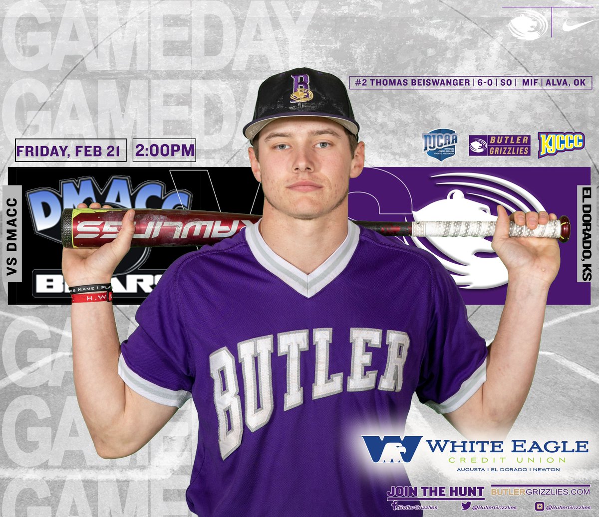ButlerGrizzlies's tweet photo. 𝙂𝘼𝙈𝙀𝘿𝘼𝙔  

⚾️ @Buco_Baseball(5-1, 0-0)
📅 February 21, 2020
🆚 Des Moines Area CC
⏰ 2:00pm (One 9-inning game)
🏟️ McDonald Stadium
📍 El Dorado, KS
📺 https://t.co/0uWmA8gEOK 
📱 KJCCC Mobile App
📊 https://t.co/DNTswihIjX
#⃣ #buconation #bucobaseball https://t.co/7AKal7arpI