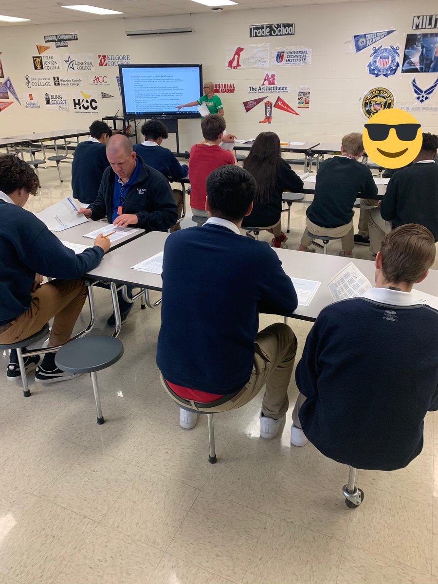 Collins_CSHS_'s tweet photo. ACT Pre Administration today at #ALCEast. Students are engaged and asking great questions about their future. #OpportunityForAll #JourneyEAST https://t.co/WGvB2ORayt