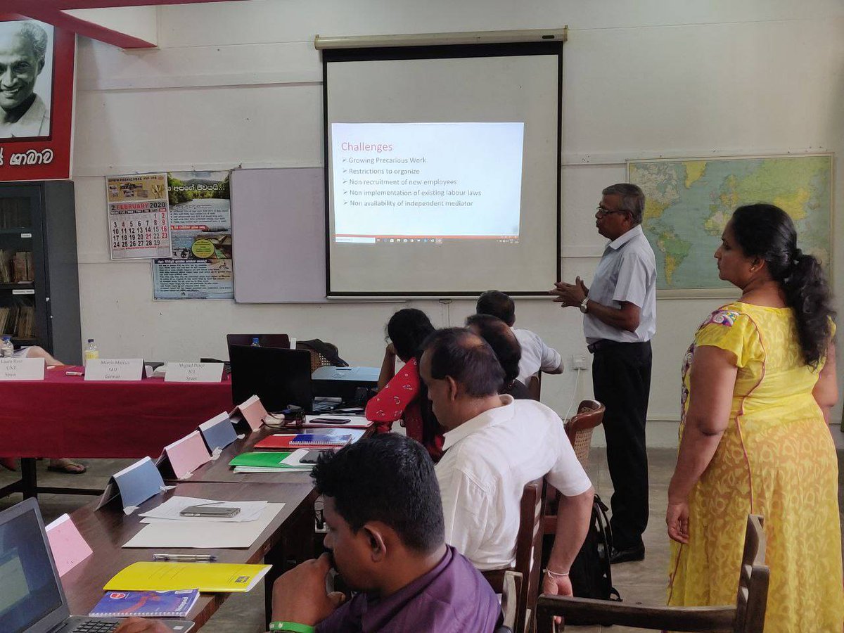 IclCit's tweet photo. First day of the International Conference of Labour Unions in the Garment Industry in Colombo. Discussing common strategies through mutual support and international solidarity. 

#Colombo #SriLanka #iclcit #garmentindustry #anarchosyndicalism #dabinducollective #fau #nuss #cnt https://t.co/NPTIDYJ0qG