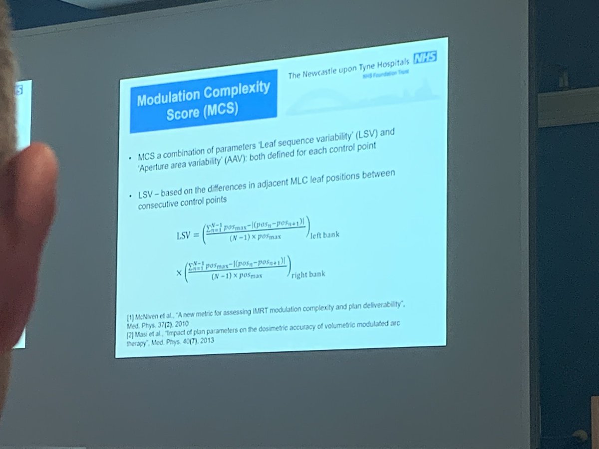 ScotRTPhys's tweet photo. Marieke van der Putten from Newcastle @NcccOncology presenting on implementation of modulation complexity score to assess #radiotherapy plan quality, a tool to improve plan robustness and deliverability #scotradphys https://t.co/yLUSSlSh1u