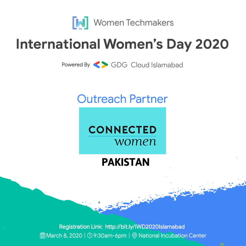 gdgcloudISB's tweet photo. We are super excited to announce Connected Women as our official outreach partner for IWD Women Techmakers 2020!
Join us: https://t.co/NHW8KleKve
#EachforEqual #BeBoldForChange #TogetherWeRise #IWD2020 #GDGCloudIslamabad #WomenTechmakers #GDGCloudISB #GCP #ConnectedWomen https://t.co/o44hYeU6OL