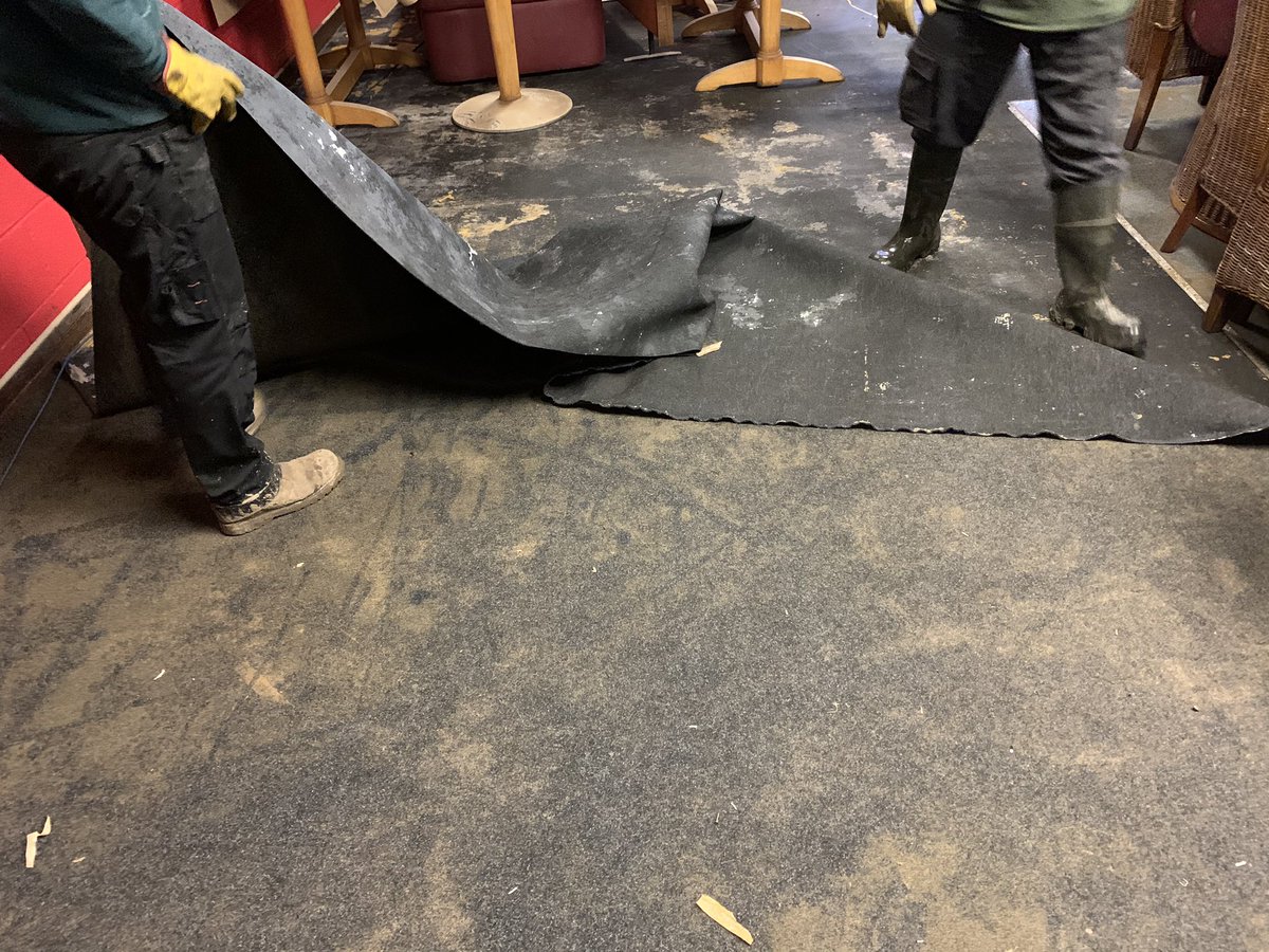 The boys have been down to @Hereford_RFC this morning helping out in the club house what was flooded,