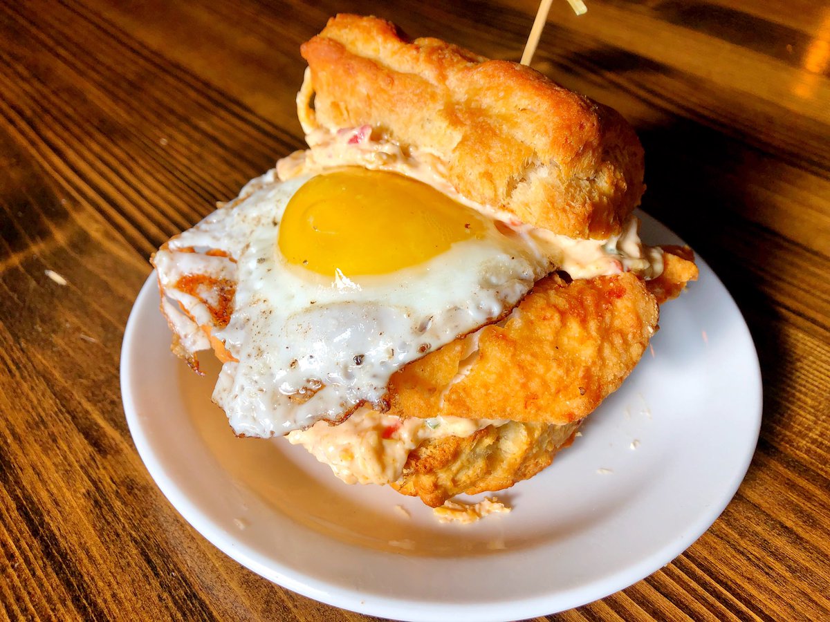 IronTapMN's tweet photo. @DeRushaJ Howโs this for a breakfast chicken biscuit and donut sandwich? We did it first at our Bakery. #bakeryonmain #waconia https://t.co/DQOAsH05Tu