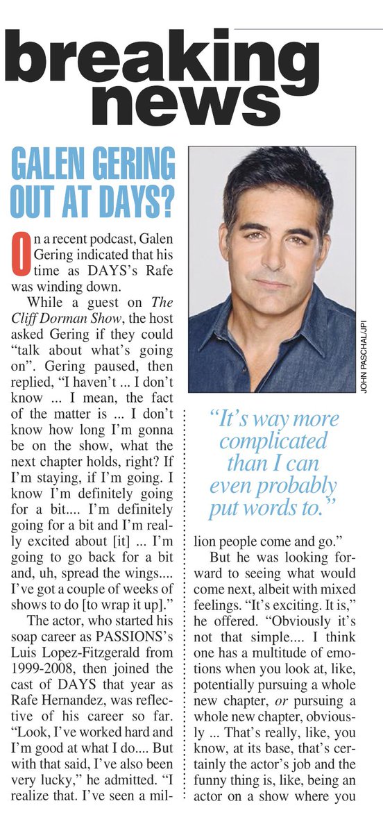 sjohnson7233's tweet photo. @nbcdays is SO WRONG to let @galengering get away. I’m still not okay about it....still, it’s encouraging that the door is left open for Rafe’s return!!! 
Make it happen @greg_meng.
There is no #Days for me without #Rafe. 
#favorite #WhyIWatch  #BringRafeBack https://t.co/WWWelQDfxl