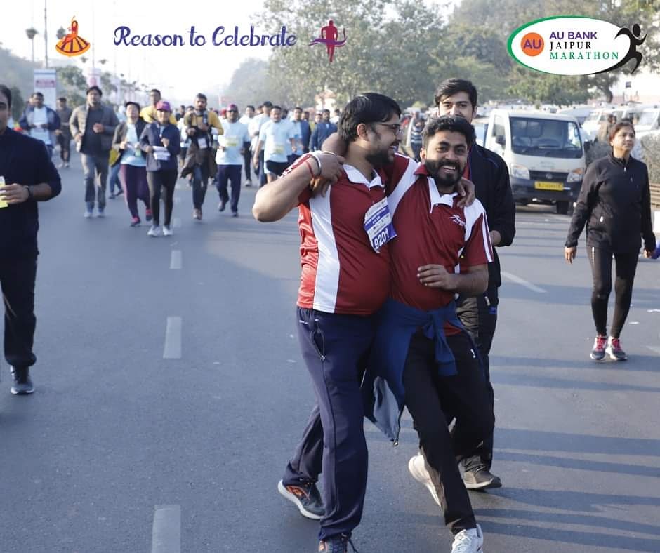 runjaipur's tweet photo. 🙌🏃♂️ We start as a Group of People and We Finish as a Group of Friends 🏃♂️👫🏃♀️
#AUBJM #ReasonToCelebrate #AUBankJaipurMarathon #JaipurMarathon #FunRun #Running #Runner #JaipurRunners #friends #Weekend https://t.co/ki6V7jld4k
