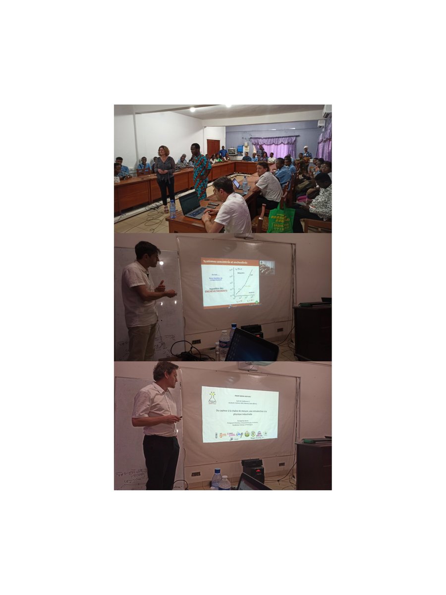 StephReynier's tweet photo. Deuxième cycle de conférences de nos enseignants chercheurs de la FST de l'@Univ_St_Etienne à @uacbenin en visioconférence avec les étudiants de l'UJM https://t.co/5qRQTeVMn4