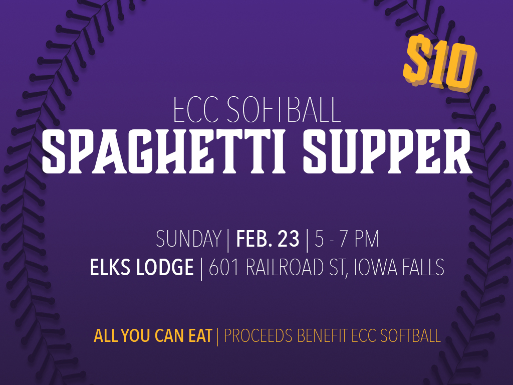 AthleticsECC's tweet photo. Help ECC Softball kick off the season THIS SUNDAY at their Spaghetti Supper fundraiser!  All proceeds go to ECC Softball.  Adults $10, kids $5. #panthersoftball #eccpanthers #eccpantherathletics #spaghettisupper https://t.co/vBgYNwaozF