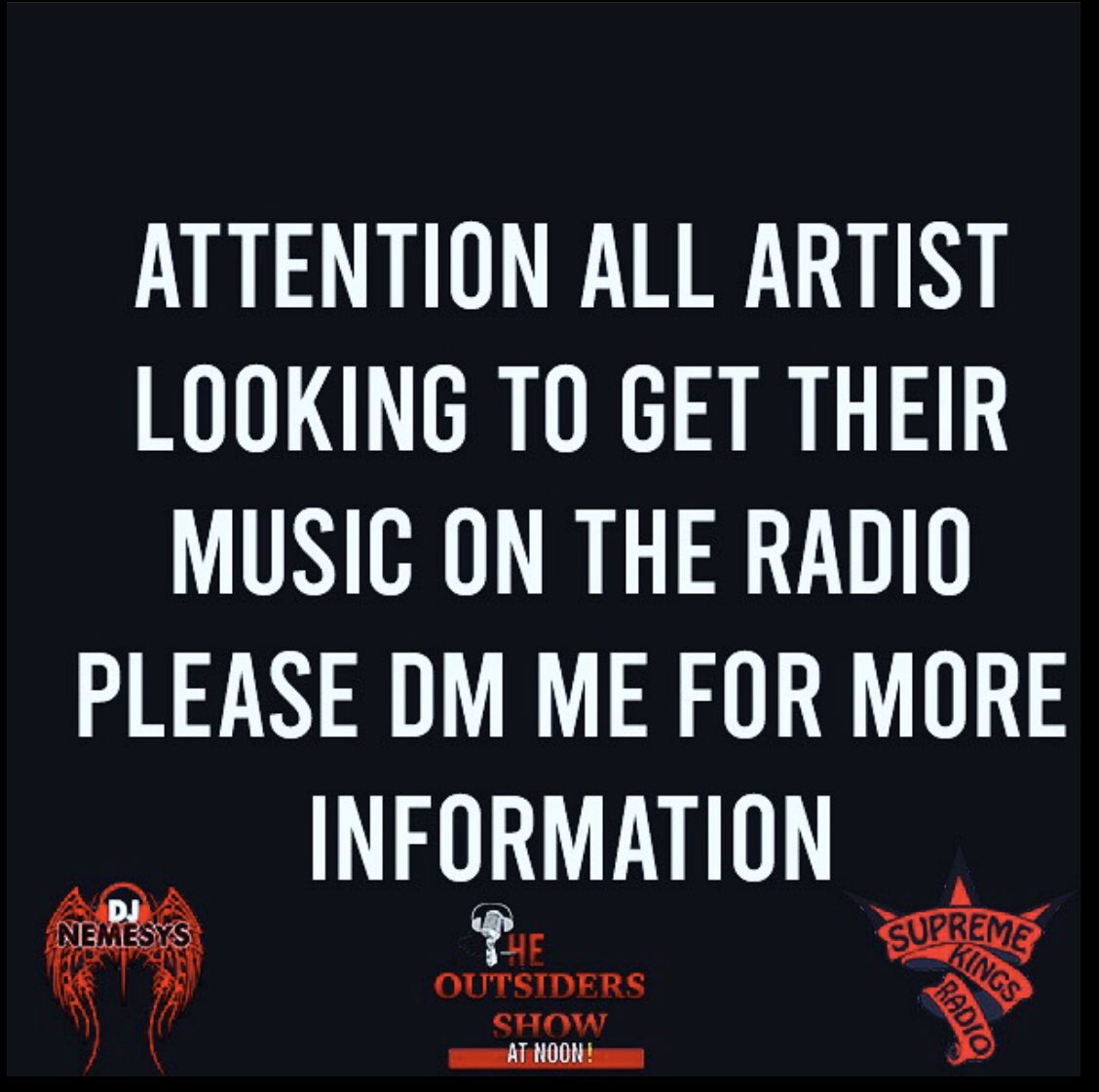SKRRADIO's tweet photo. Serious Artist Looking to take their music to another level hit me. #artist #music #radio #onlineradio #newyork #usa #supremekingsradio https://t.co/6Y3OOQm9jl