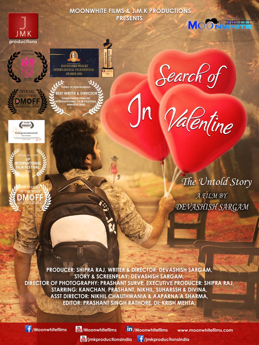 mwfiff's tweet photo. Dadasaheb Phalke International Film Festival Award 2020 -Devashish Sargam Film Writer Director - Receiving Award as Best Writer & Director ( Token Of Appreciation ) for the short film 'In Search Of Valentine'
@KapilSharmaK9 need your good wishes sir.
#DevashishSargam
#MWFIFF https://t.co/9MeBVRbaPm
