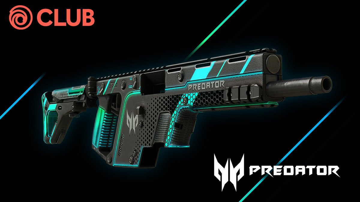 Rainbow6Game's tweet photo. Get this sleek new skin and support our esports sponsor, Acer @PredatorGaming, with the @UbisoftClub Challenge. 

Play 10 rounds in a squad of 5 players in Multiplayer to obtain the Predator Pulsar weapon skin. https://t.co/DQGPlw9IuI