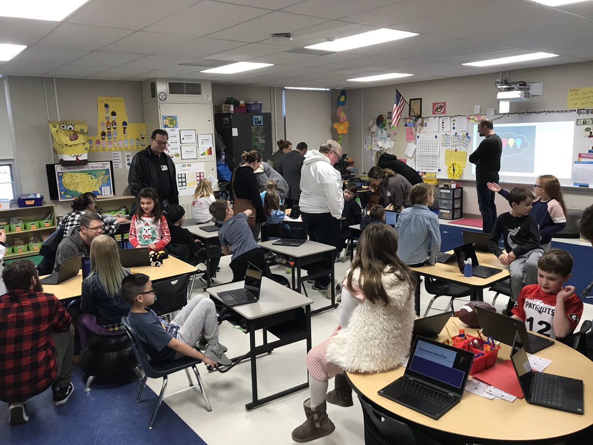 merdlind's tweet photo. 2nd graders present their Biography research slideshows in a Wax Museum open house. https://t.co/rF4XmP8vgD