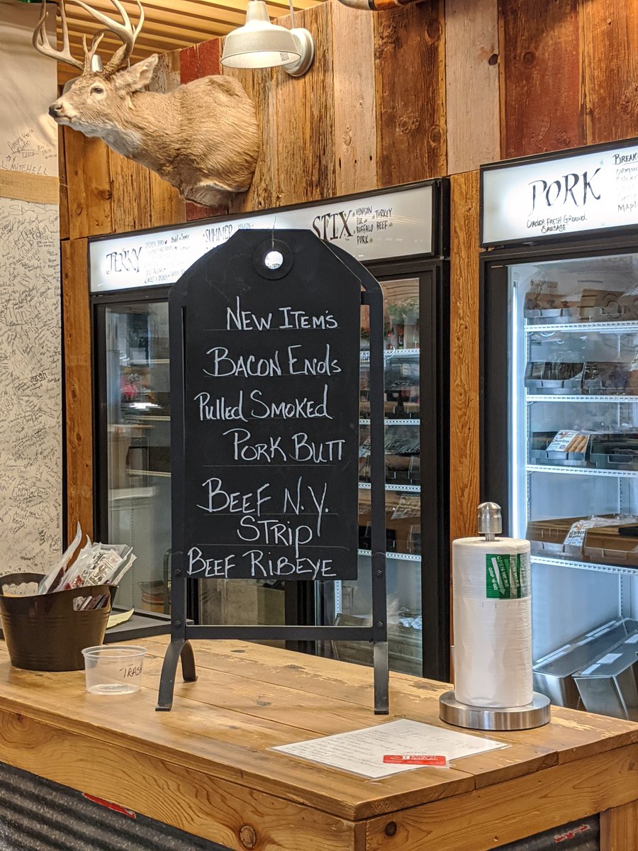 FlintFarmMarket's tweet photo. J Deans Sausage & Jerky Co has some new items! Visit every Tuesday, Thursday or Saturday to try bacon ends, pulled smoked pork butt and so much more.
#Flint #Flintfarmersmarket #Jdeans #Smokedporkbutt #Baconends #Meat #Local #Fresh #Geneseecounty #Michigan https://t.co/CWTwHcQxhj