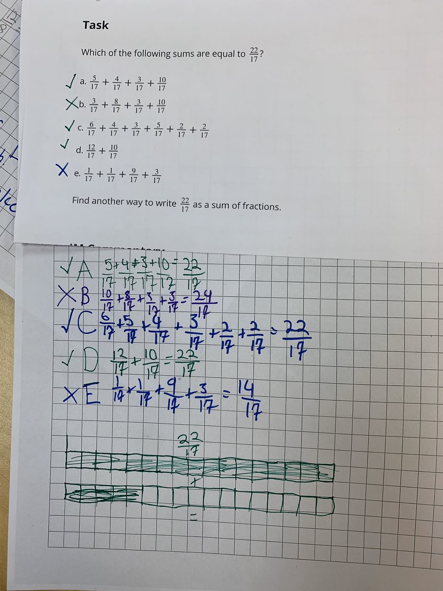 Strong fraction work coming out of 4th grade. Use of pictures, words, and equations to solve word problems. <a href="/Overly4thgrade/">Jen Overly</a> <a href="/mrschasejones/">Chase Jones</a> #trinitylearns