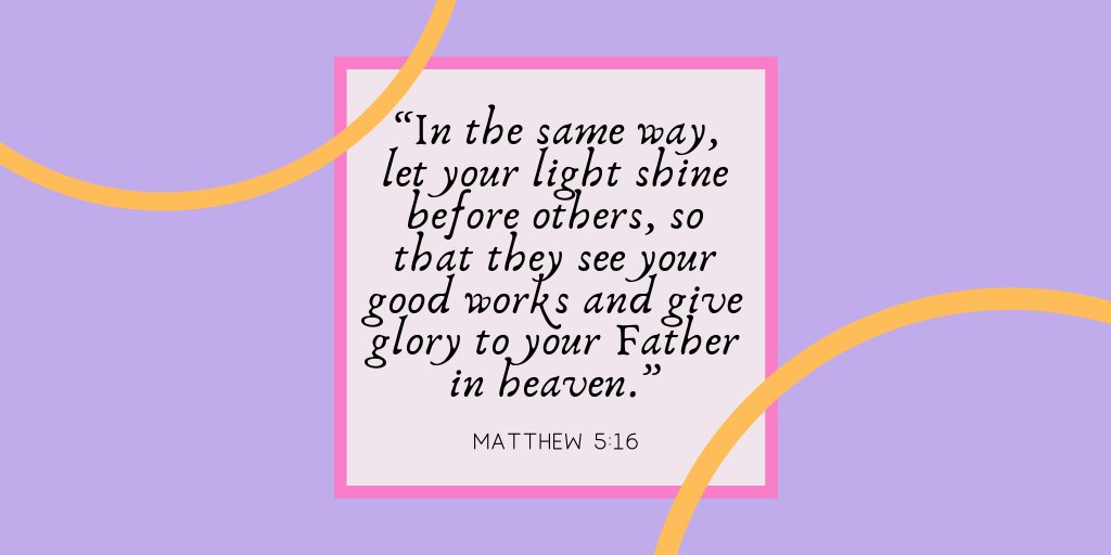 DreamGirlsEvent's tweet photo. Shine bright! 🌟 Go out of your way this weekend and be a light for others. 💜 #FaithfulFriday #Matthew516 https://t.co/TBeSf5NdyB
