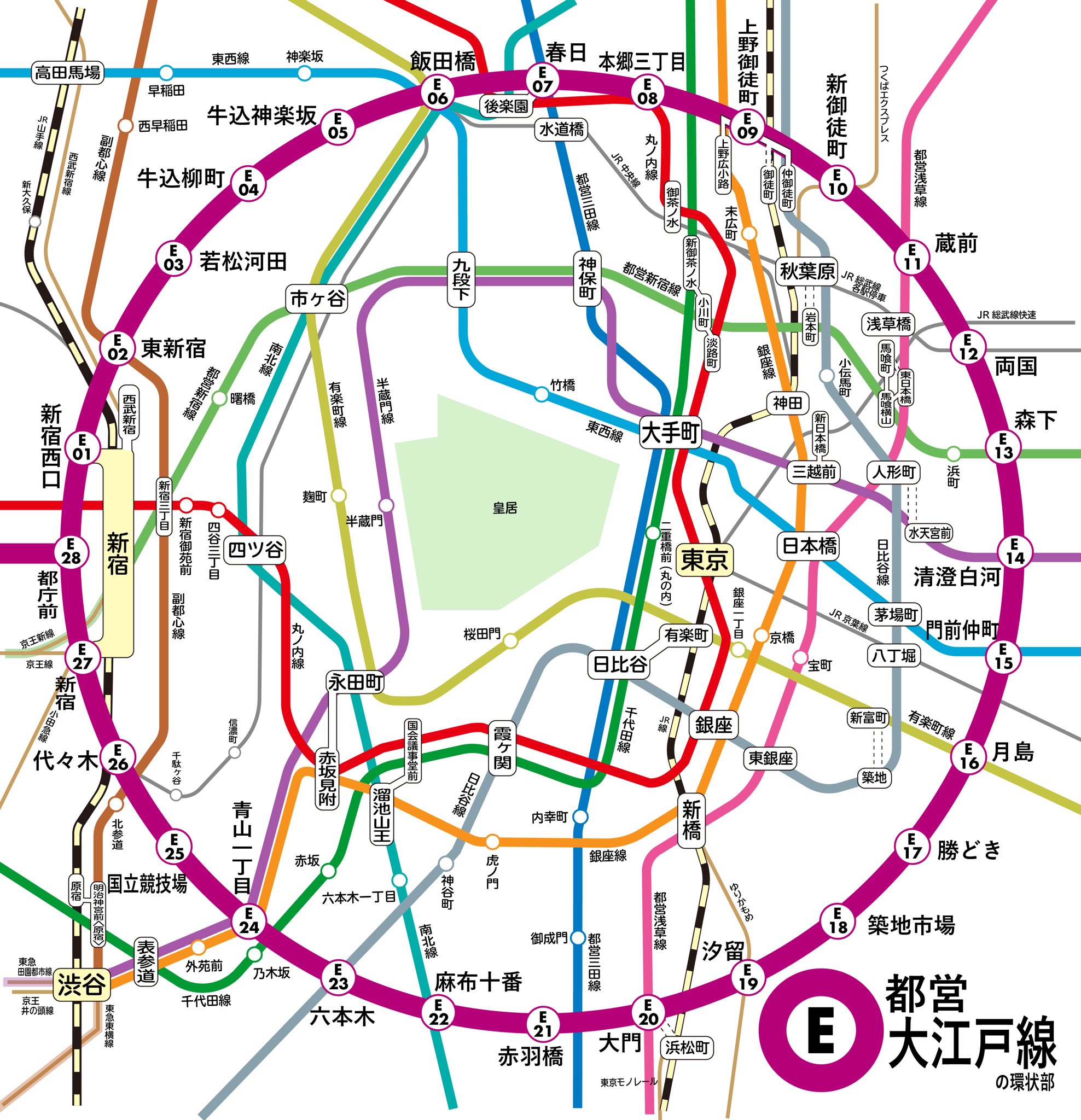 ひらる 路線図 都営大江戸線の環状を真円でかいてみた T Co Hste5zw8tu Twitter