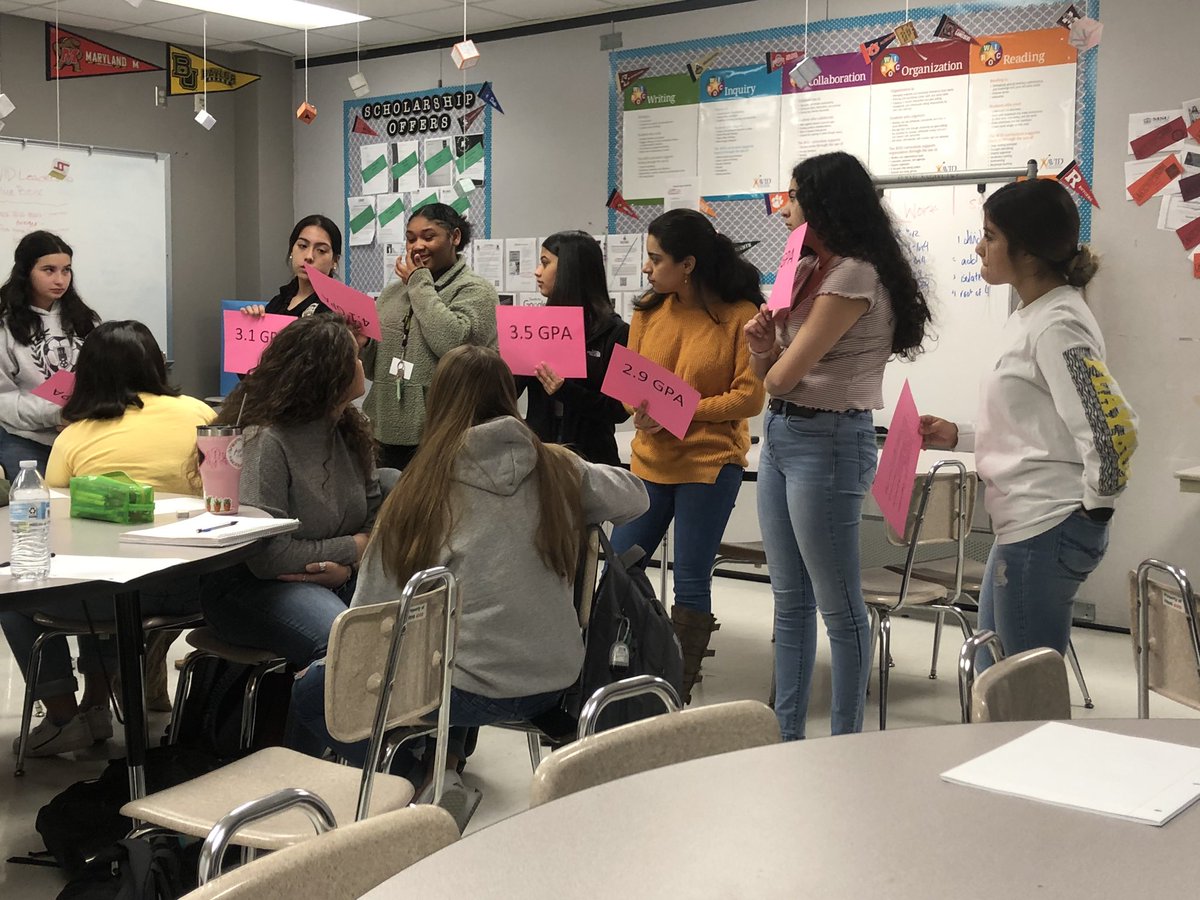 AVID is so relevant for every student!  A great activity today in Ms. Womble’s class showing the importance of other factors beyond a GPA that factor into college acceptance.  These ladies are amazing...I can’t wait to see what university is lucky enough to accept them!