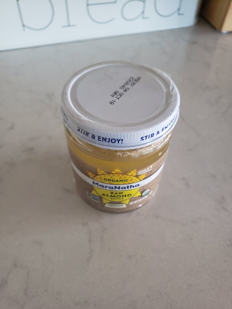 noelpennington's tweet photo. @amazon how is it possible that a jar of almond butter that expired in 2018 was delivered on our primenow order yesterday yuck https://t.co/wYffaHK4UT