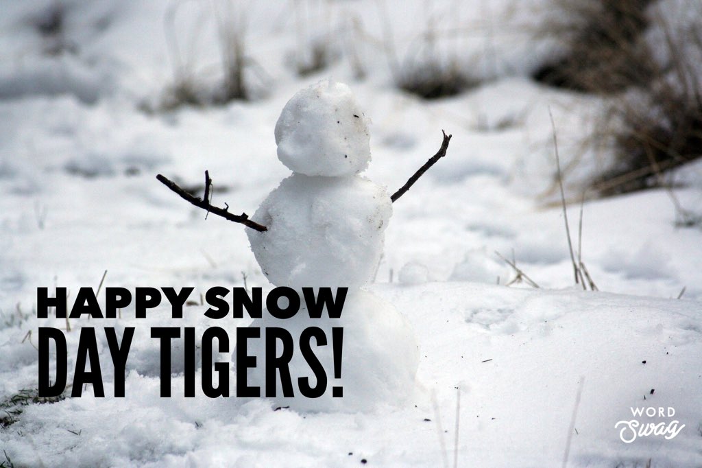 We hope everyone is enjoying their snow day today! ❄️🐯 #encsnow #tigerfun