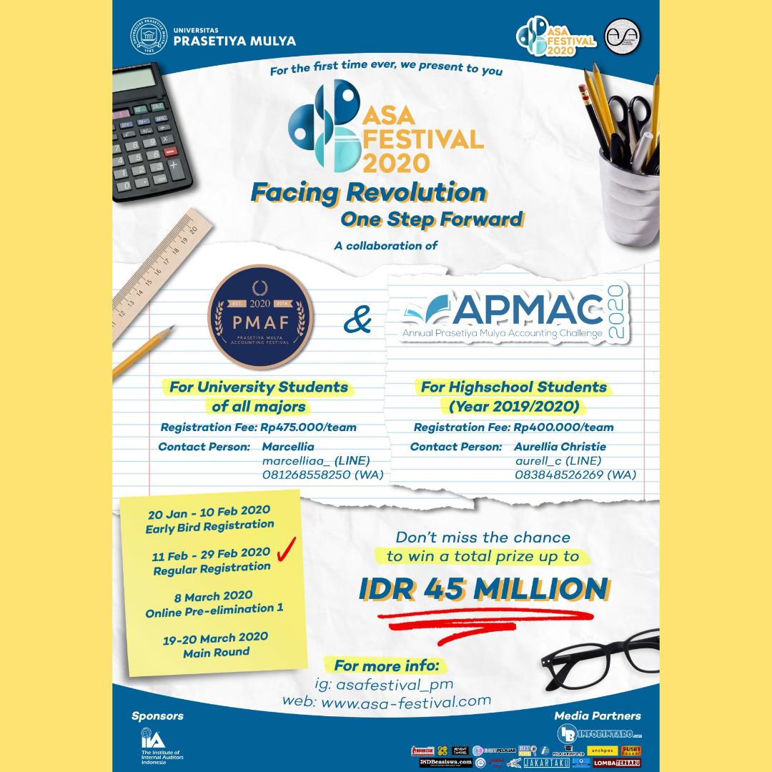 Info_Bintaro's tweet image. #Infobintaro #EventKampus #LombaKampus #PrasetiyaMulya ❗Challenge yourself to join ASA Festival 2020❗
.
Instagram : @asafestival_pm
.
Contact Person :
Marcellia : LINE id marcelliaa_ / 081268558250 (WA)
Aurellia Christie : LINE id aurell_c / 083848526269