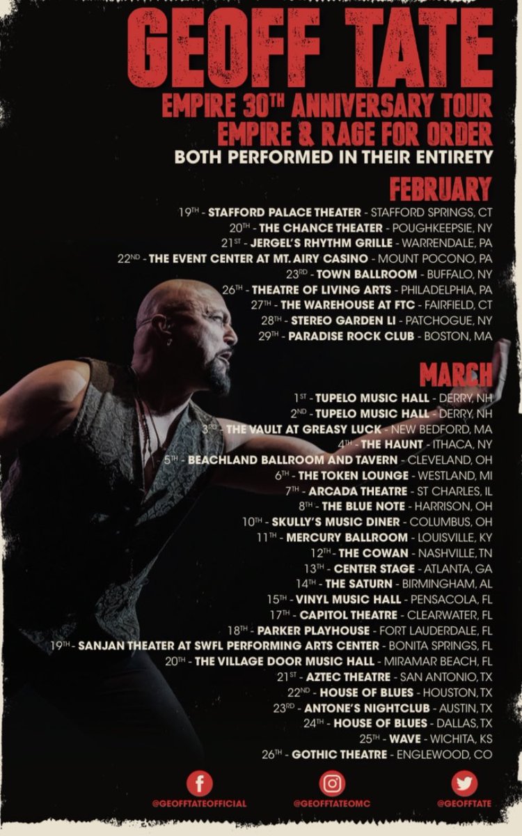 The first two shows on this US tour have been so much fun! 🇺🇸

On the way to Pennsylvania for tonight’s sold out show @ Jergels, Warrendale 

#Empire #RageForOrder #AnniversaryTour