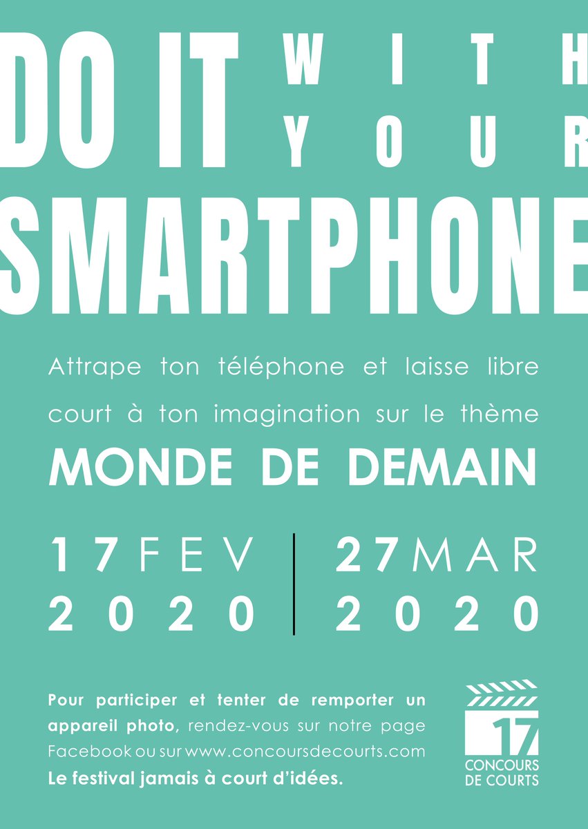 Un concours parallèle à la compétition officielle. L’objectif ? Donner l’occasion à un public d’amateurs de cinéma de faire l’expérience de la réalisation d’un court métrage, au moyen du smartphone. <a href="/concoursdecourt/">Concours de Courts</a>