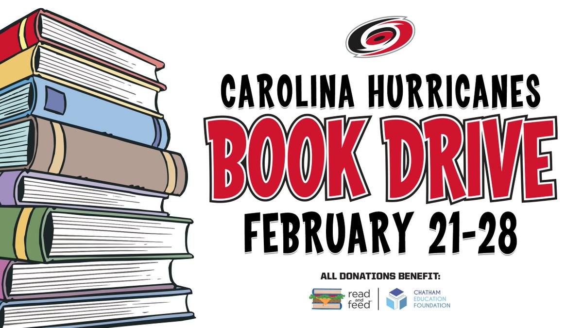 Check it out! The Carolina Hurricanes have selected the Chatham Education Foundation as their benefactor of their book drive. A heartfelt 'Thank You' to The Hurricanes!!!