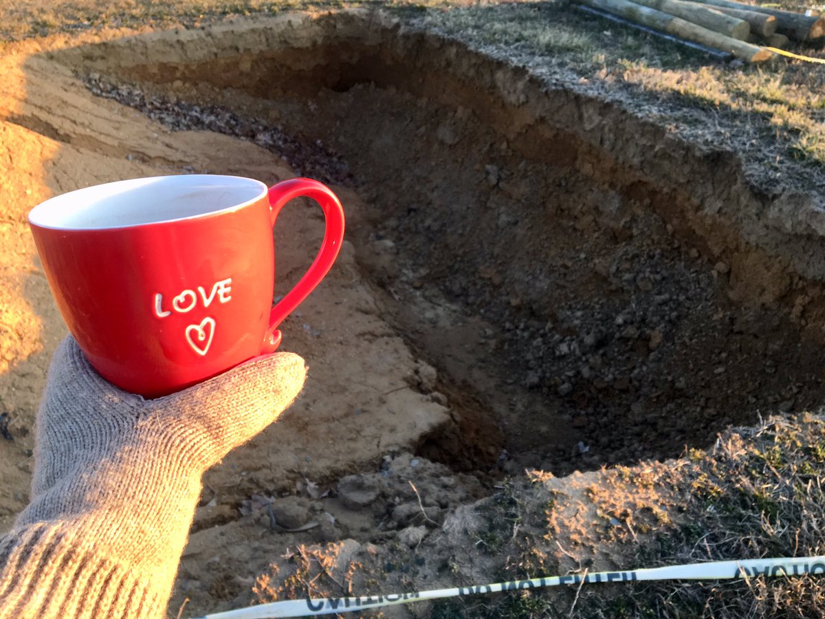 CoastalSoils's tweet image. Good morning from the UD test pit! Some slumping from over the winter we need to clean out but any day starting with a test pit is a great day 🙃💙💛🐓#soilscience #pedology #testpit