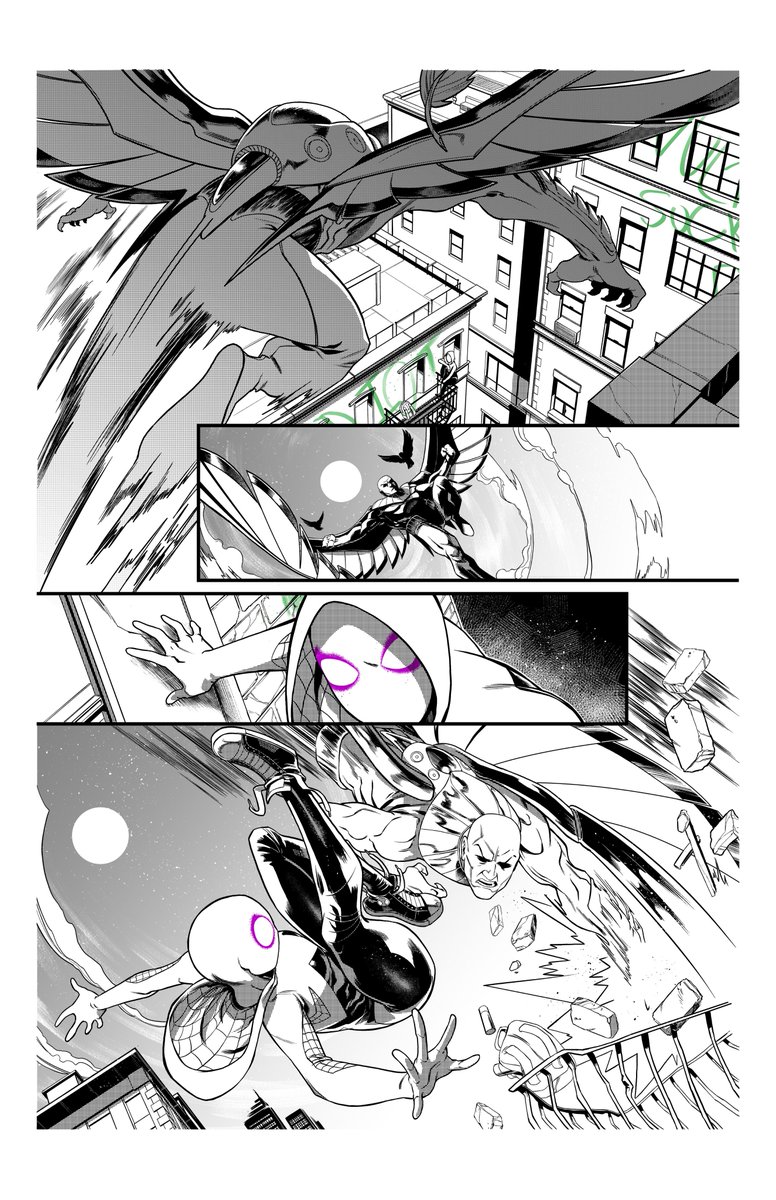 I don't share my sequential work nearly as much as I probably should so here's my recent Spider-Gwen sample pages 