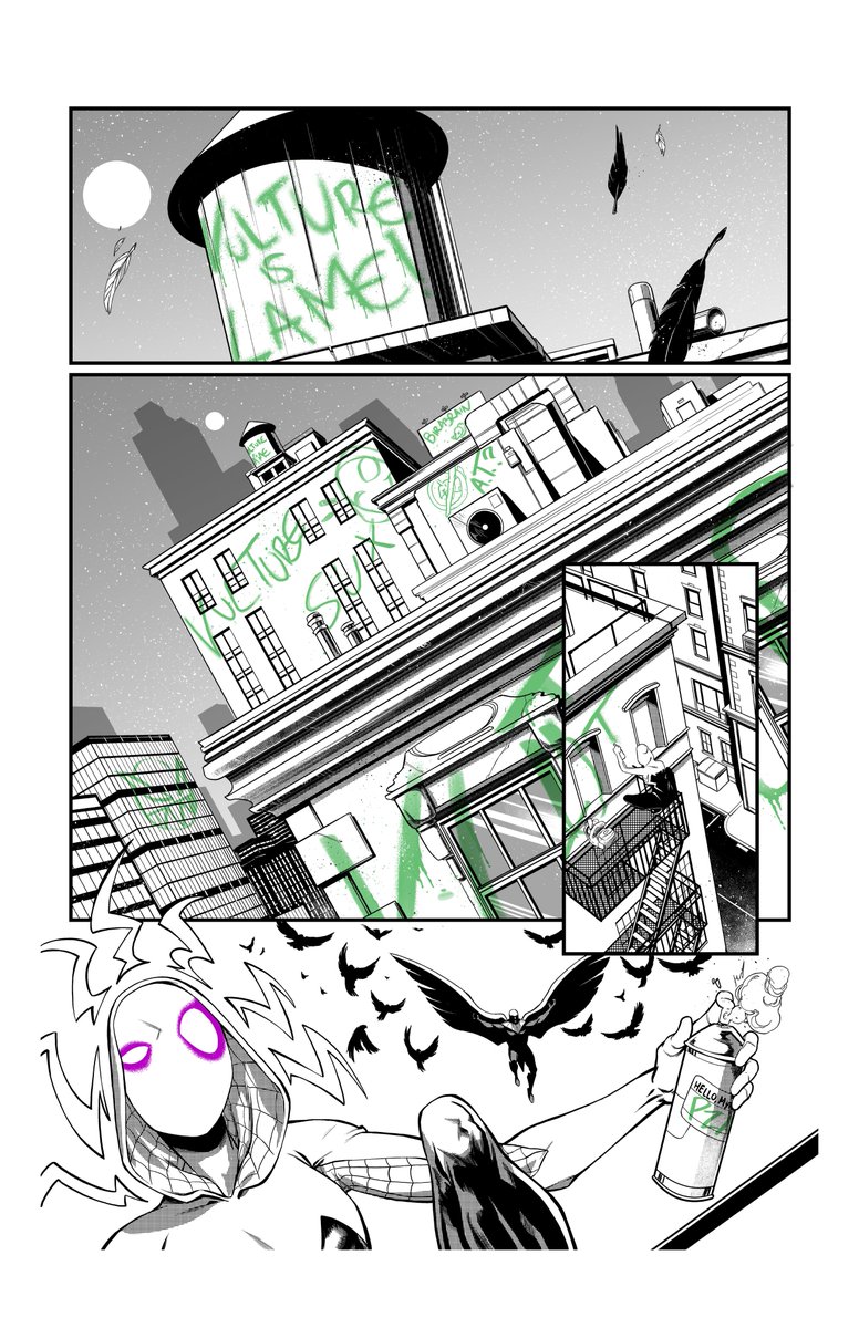 I don't share my sequential work nearly as much as I probably should so here's my recent Spider-Gwen sample pages 