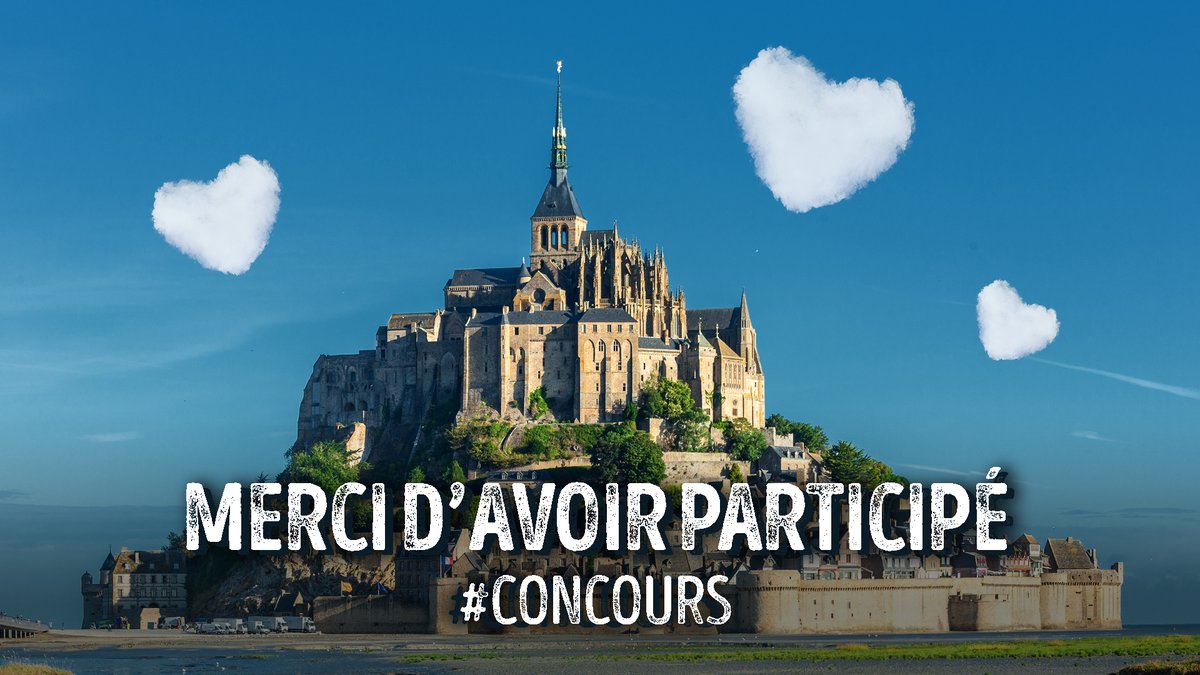 Félicitations à Valentine G. qui a remporté ce concours !
Nous remercions tous les #amoureux  d'avoir participé à ce rendez-vous des jolis coeurs. L'#amour, c'est toute l'année au #MontSaintMichel !