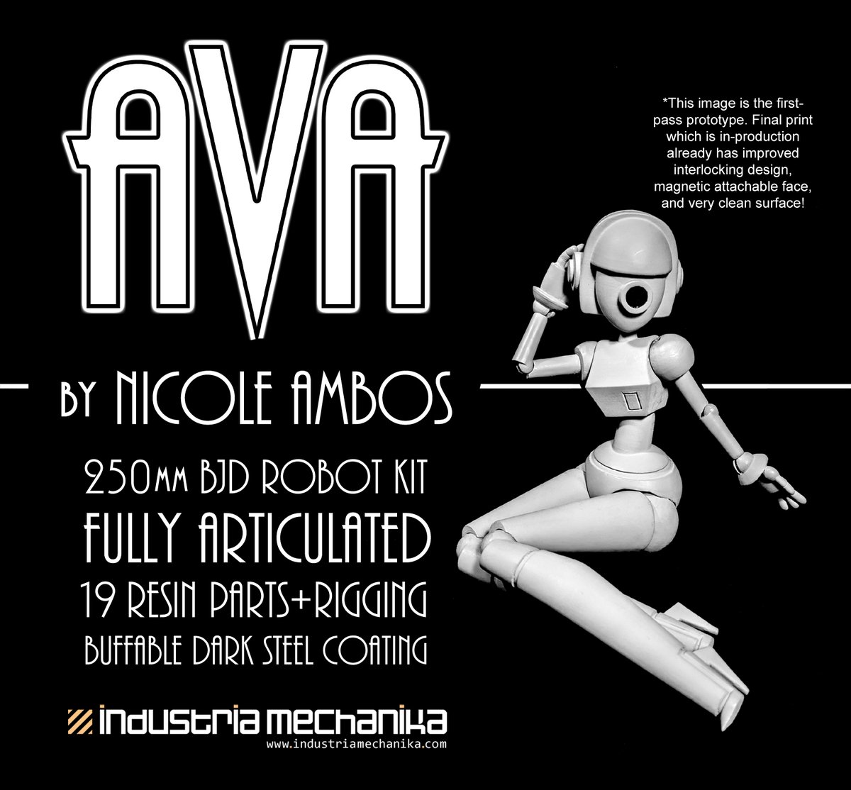 imechanika's tweet photo. AVA is a fantastically fun retro-robot ball-jointed doll (BJD) kit designed by Nicole Ambos. PREORDER TODAY! 
#bjd #balljointdoll #robot #mecha https://t.co/K59FmNBOHW https://t.co/M4wjsFRyC4