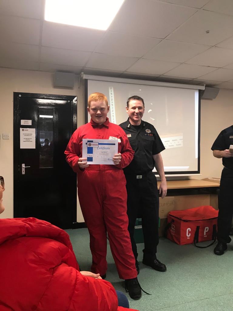 Dumbarton_Acad's tweet photo. Thank you to @DumbartonFire1 for putting our boys through their paces. Well done boys for completing the #SFRS #Firereach programme. https://t.co/kSyXbPEwTa