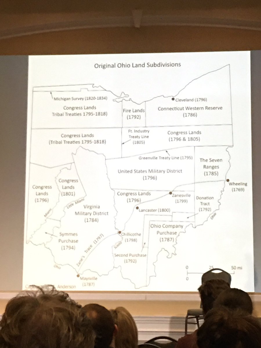 ajverhoff's tweet photo. There’s no other state with a land subdivision map that looks like THIS (per Tim Anderson of #OhioU). Go OHIO! #SettlingOhio #OhioHistory https://t.co/hsmVPZHqoh