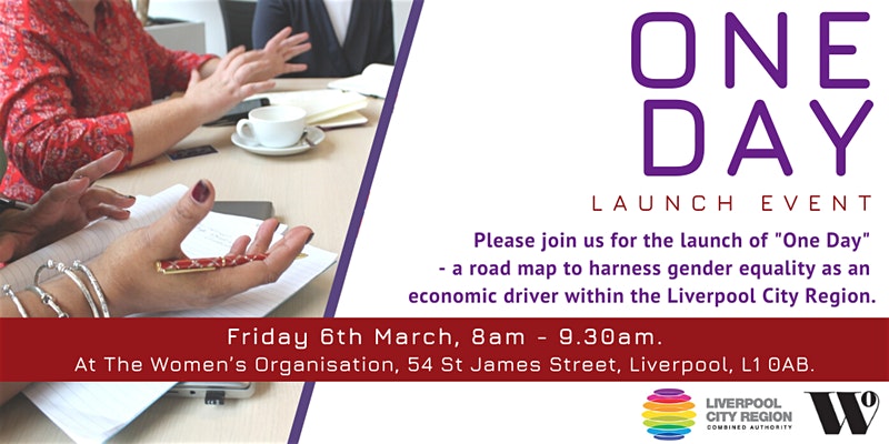 Join the <a href="/TheWomensOrg/">The Women's Organisation</a> this March for the launch of "One Day" - a report setting out a road map to harness gender equality as an economic driver within the Liverpool City Region 💁‍♀️ 👉 bit.ly/2wwBgcx