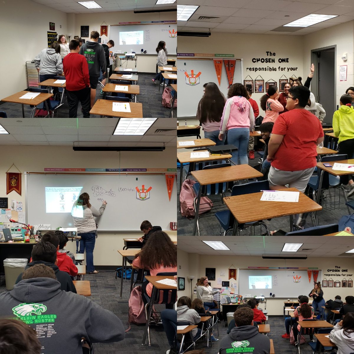 MrsHiggins14's tweet photo. My 6th graders got an awesome lesson today on voting and finding the percents of each runner's votes. Thank you @THurtadoEDU and Mrs. Booth! @SchindewolfKISD #packwithimpact #kleinfamily https://t.co/7YhdQjsj3w