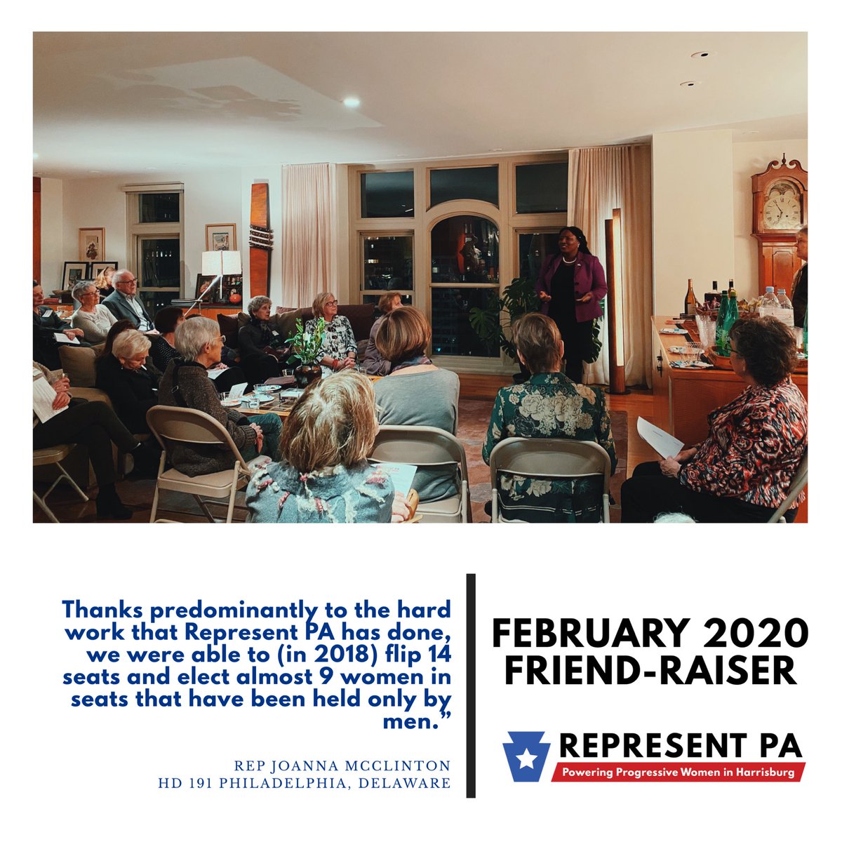 On Feb 13, State Rep Joanna McClinton HD 191 Philadelphia, Delaware shared what it takes to make change in our state. Rep McClinton emphasized how important it is to support the candidates that align with your beliefs & why RPA matters to Democratic #WomenInPolitics. #EventRecap