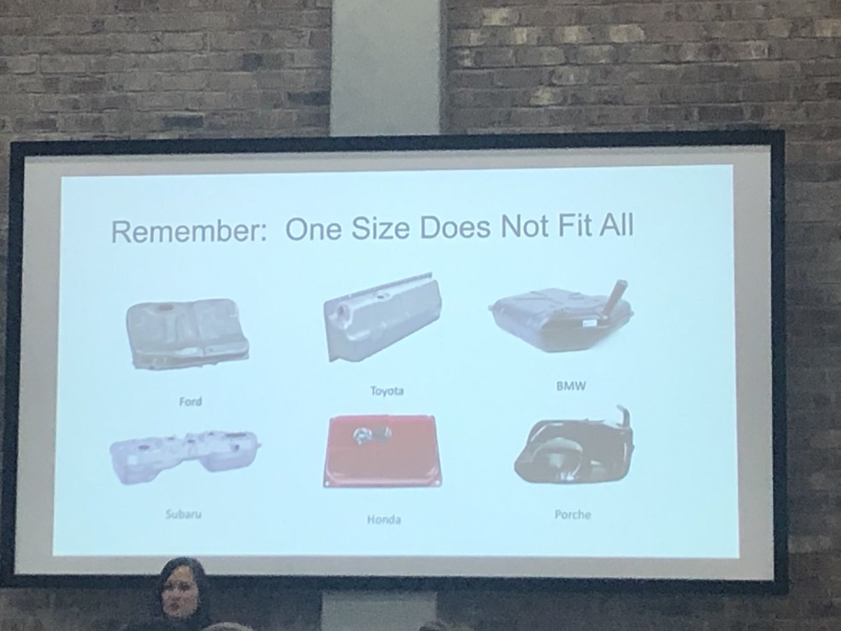 ledje's tweet photo. Dr. Jen Molano: One size does not fit all when it comes to self-renewal and wellbeing. The fuel tank of a mustang vs. a Subaru #UCGMEBootcamp @BusymomJen https://t.co/NV41Gk6Ly6