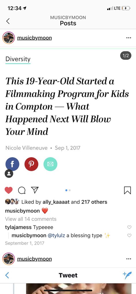 tyleerandco's tweet photo. This is my friend Moon who owns her own Filmmaking Program for kids in the inner city! Her business name is @youngmoviemakersofamerica on insta @moondomination she is a singer as well! https://t.co/tN6OFh733p