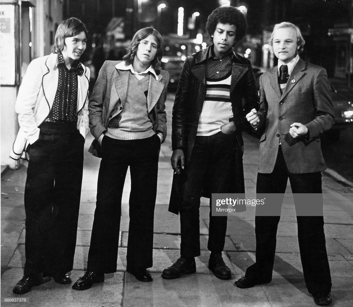 From the Terrace to the Streets..A work in progress..A group of Leeds United fans on a night out following a match in October 1972. Photo by Harold Halborn