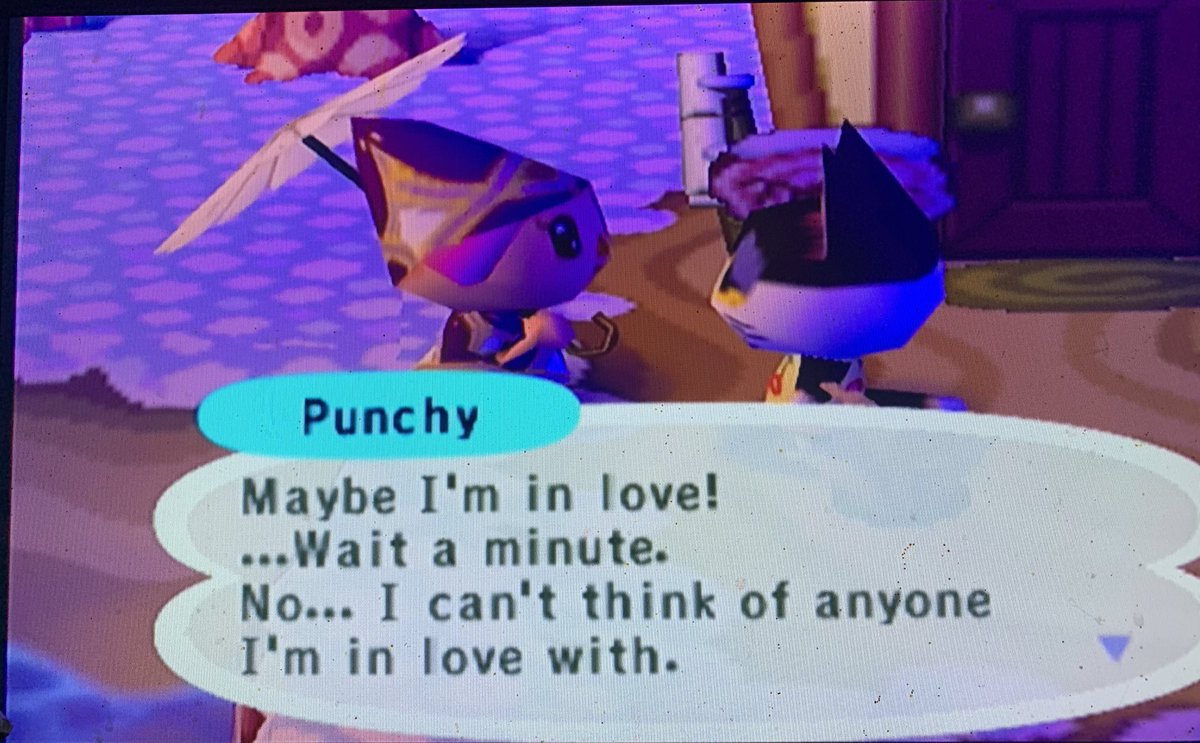 MaysighCrossing's tweet photo. Way to break a girl’s heart! #AnimalCrossing #PopulationGrowing #ACPG #ACPunchy https://t.co/4qkC6XWz6L