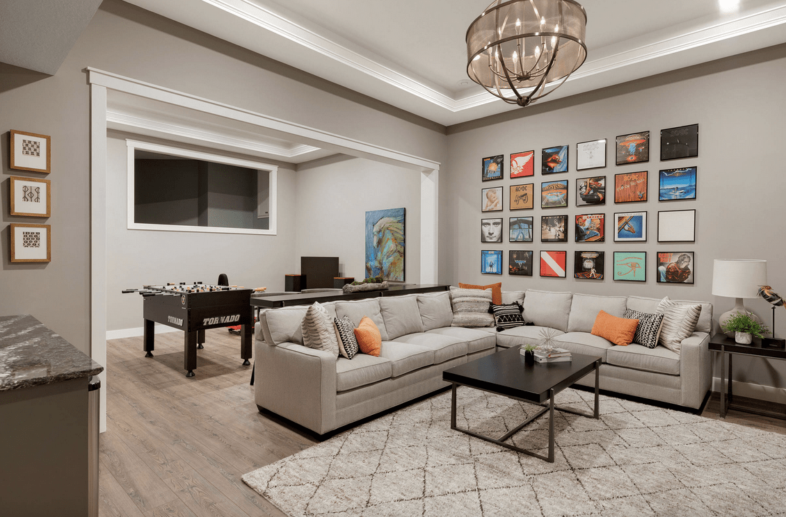 RenoSelectCA's tweet photo. Transitional basement renovation featuring dropped ceiling with inlayed lighting, oak stained hardwood flooring, and separate game room

#renoselect #basement #basementdesign #transitional #basementremodel #interiordesign https://t.co/QMJ1NFDFyS