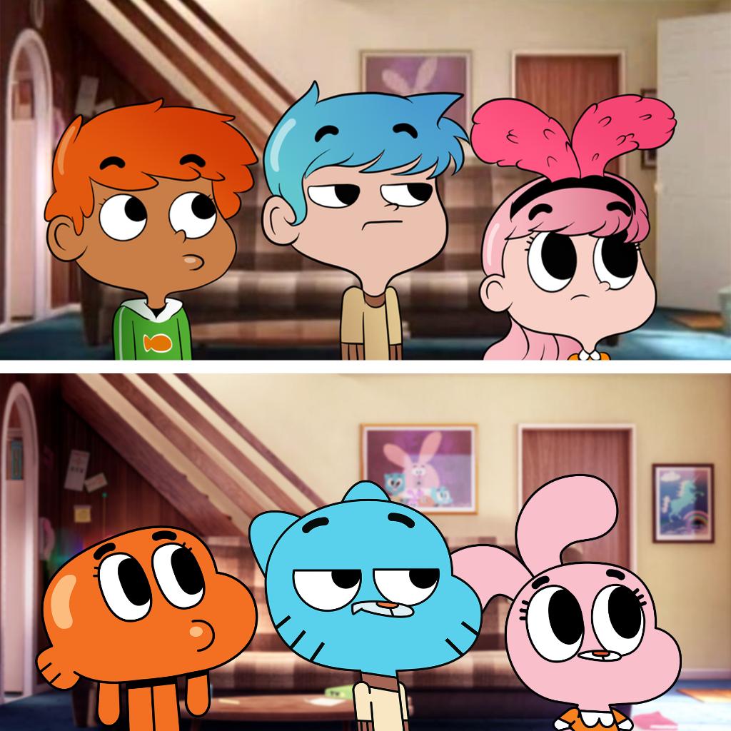 Cartoon Network on X: Darwin, Gumball and Anais as humans