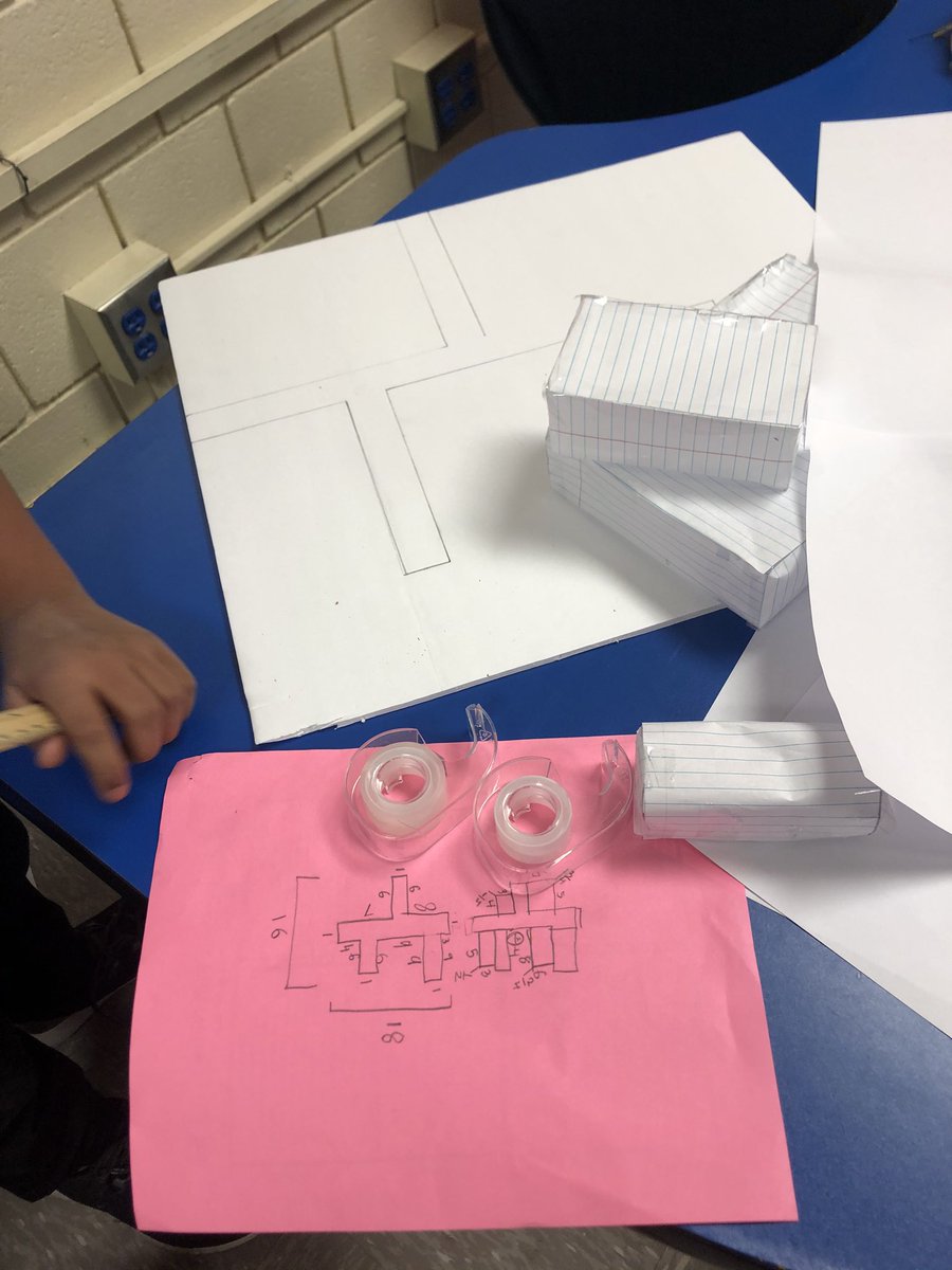 Emily_Gerichs's tweet photo. Day 1 of the 2D/3D project. Serious math is going into their “dream locations.” Going deeper into area, perimeter volume, and surface area! https://t.co/dZsgipf9dD