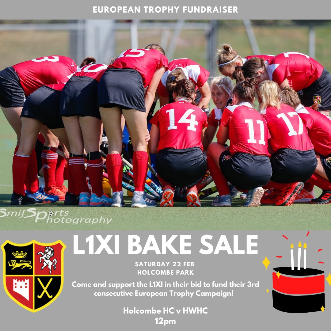 Holcombe Hockey Club (@holcombehc) on Twitter photo 🏑 ✖️ 🧁
🙌 Come and show your support for our L1XI tomorrow as they raise funds for their 3️⃣rd consecutive <a href="/eurohockeyorg/">EuroHockey</a> Trophy campaign❗️
➡️ The squad face <a href="/HWHCofficial/">Hampstead & Westminster Hockey Club</a> at 1️⃣2️⃣pm at #HolcombePark❗️
#IncredibleHolcs #BakeSale 🏑 ✖️ 🧁
🙌 Come and show your support for our L1XI tomorrow as they raise funds for their 3️⃣rd consecutive <a href="/eurohockeyorg/">EuroHockey</a> Trophy campaign❗️
➡️ The squad face <a href="/HWHCofficial/">Hampstead & Westminster Hockey Club</a> at 1️⃣2️⃣pm at #HolcombePark❗️
#IncredibleHolcs #BakeSale