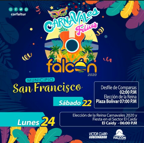 CORFALTUR's tweet photo. C O S T A  O R I E N T A L

Los mejores carnavales de Venezuela son en el estado Falcón 🎊
¡Ven con tu familia y encontrarás todo en un solo estado! Porque #Falcónlotienetodo

Actividades carnestolendas de los municipios: 
👉 San Francisco
👉 Monseñor Iturriza
👉 Acosta 
👉 Silva https://t.co/Pufn0gz4eZ